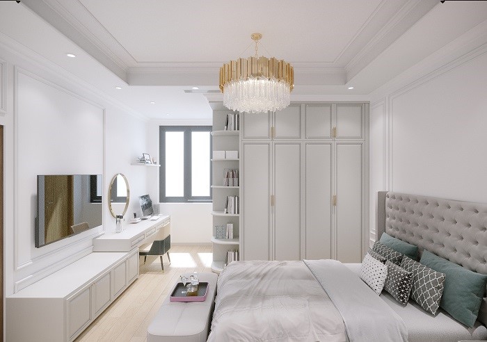 Phòng ngủ phong cách trẻ trung với tông màu sáng được thiết kế bởi NguyenPhat Decor