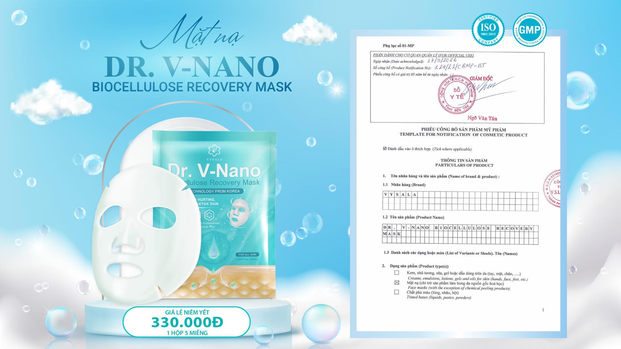 Mặt nạ DR. V - NANO, dòng sản phẩm mới đến từ thương hiệu VYSALA 